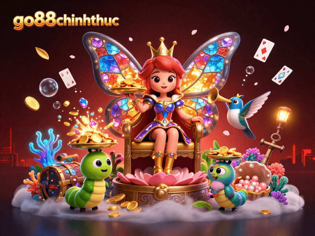 Experience vibrant gaming energy with go88chinhthuc in this rich casino-themed 3D scene.