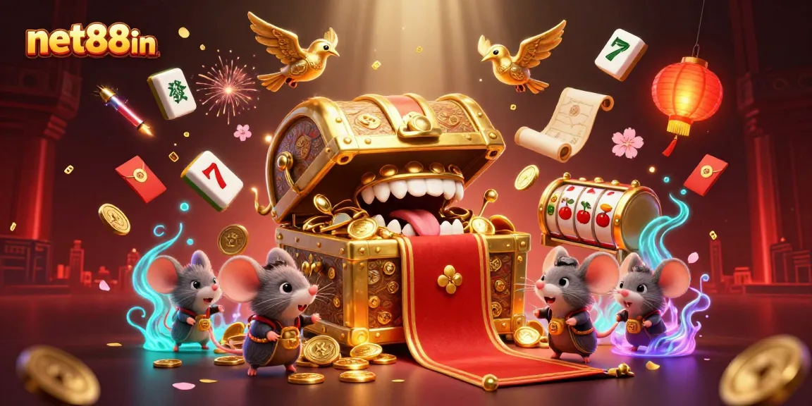 Experience thrilling gameplay in net88in's vibrant casino scene filled with treasures and symbols!