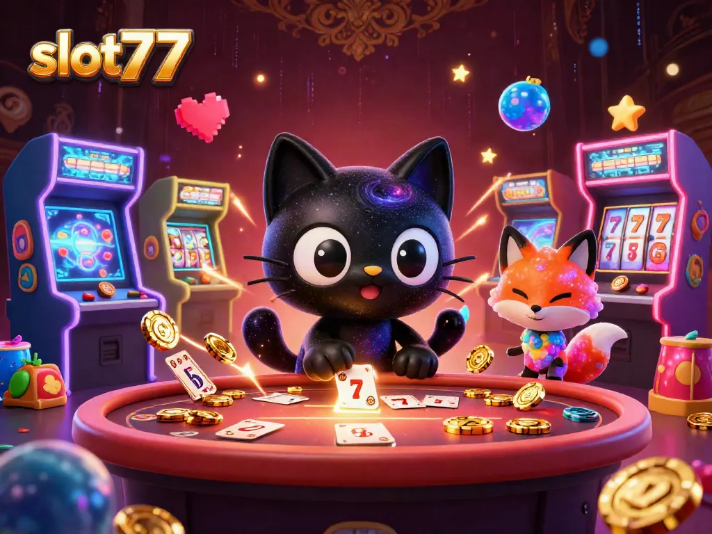 Experience thrilling slot777 gaming with vibrant 3D characters and casino elements in action