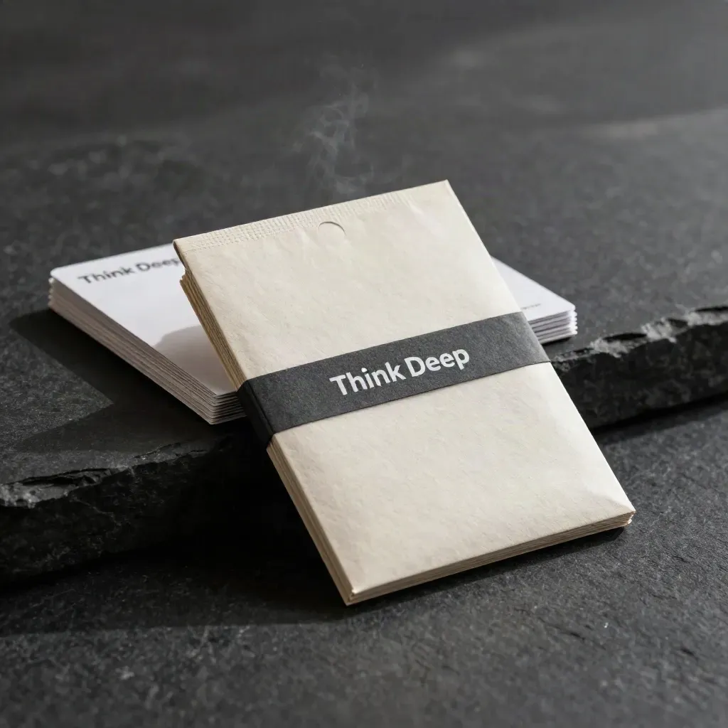 Slate roadmap packet with insert pack leaning in a dramatic dark studio beam