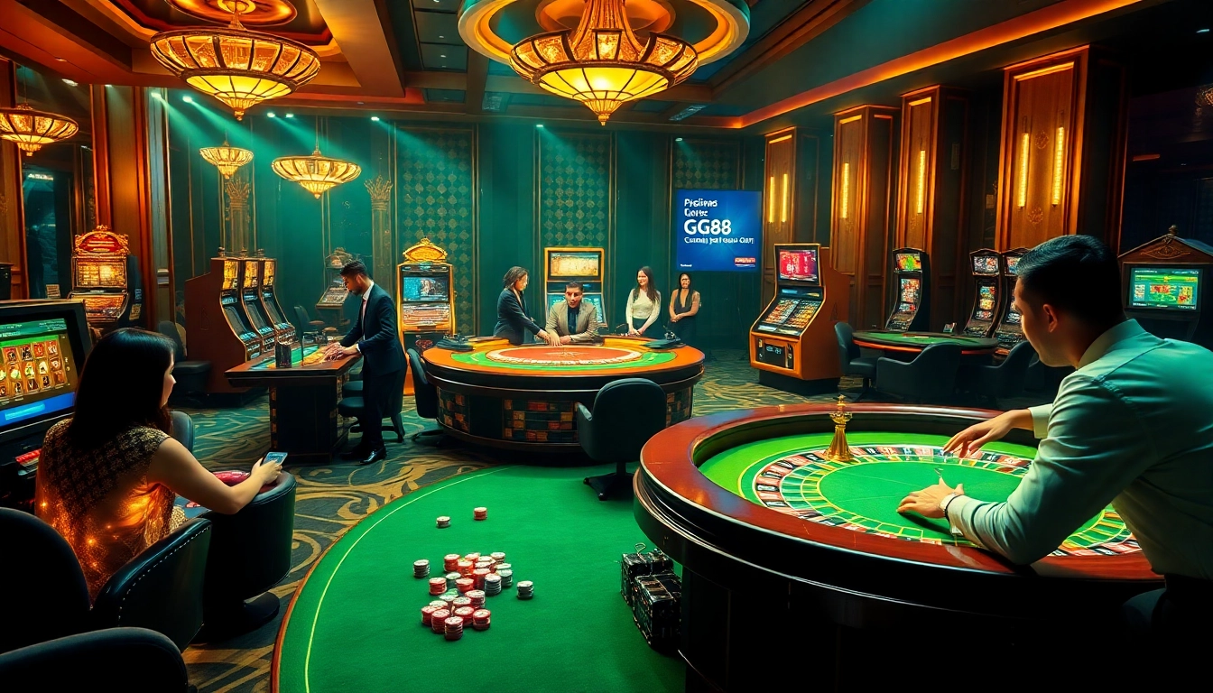 Experience vibrant online gambling on gg88.com with engaging poker and roulette tables.