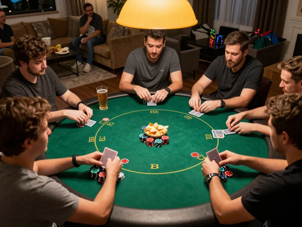 Players engaging in a competitive man club poker night, showcasing strategy and enjoyment.
