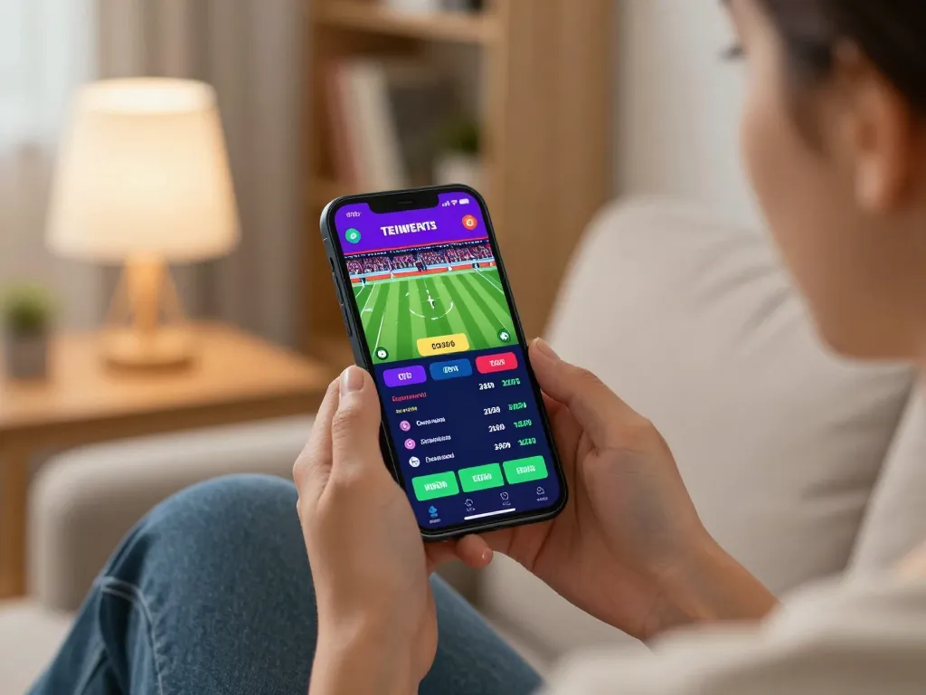 Pengguna SBOBET88 melakukan taruhan strategis melalui aplikasi mobile dari kenyamanan rumah.