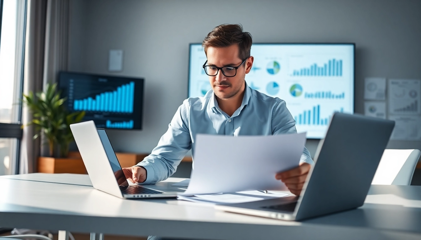 Engaging Bid-No-Bid Analysis by a professional business analyst in an office.
