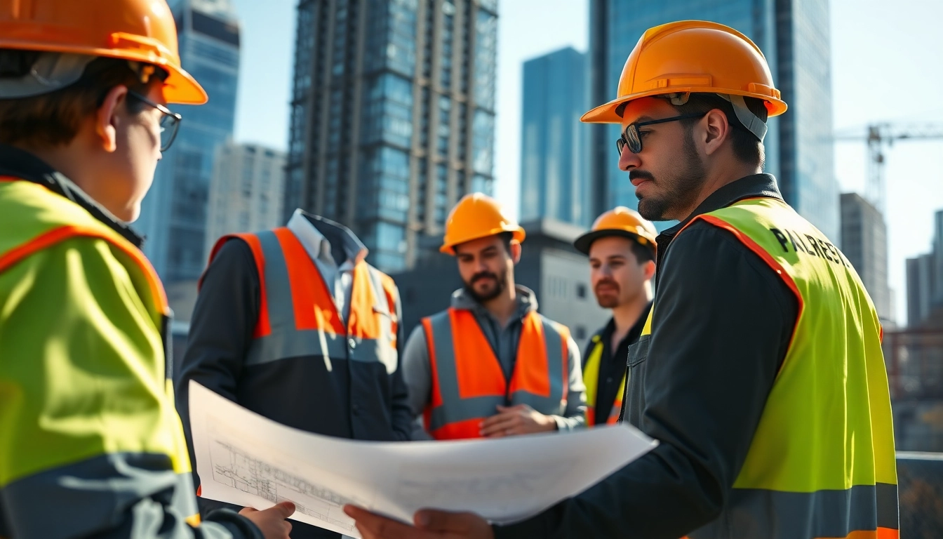 New York City Commercial General Contractor collaborating with a team on-site, demonstrating professional construction.