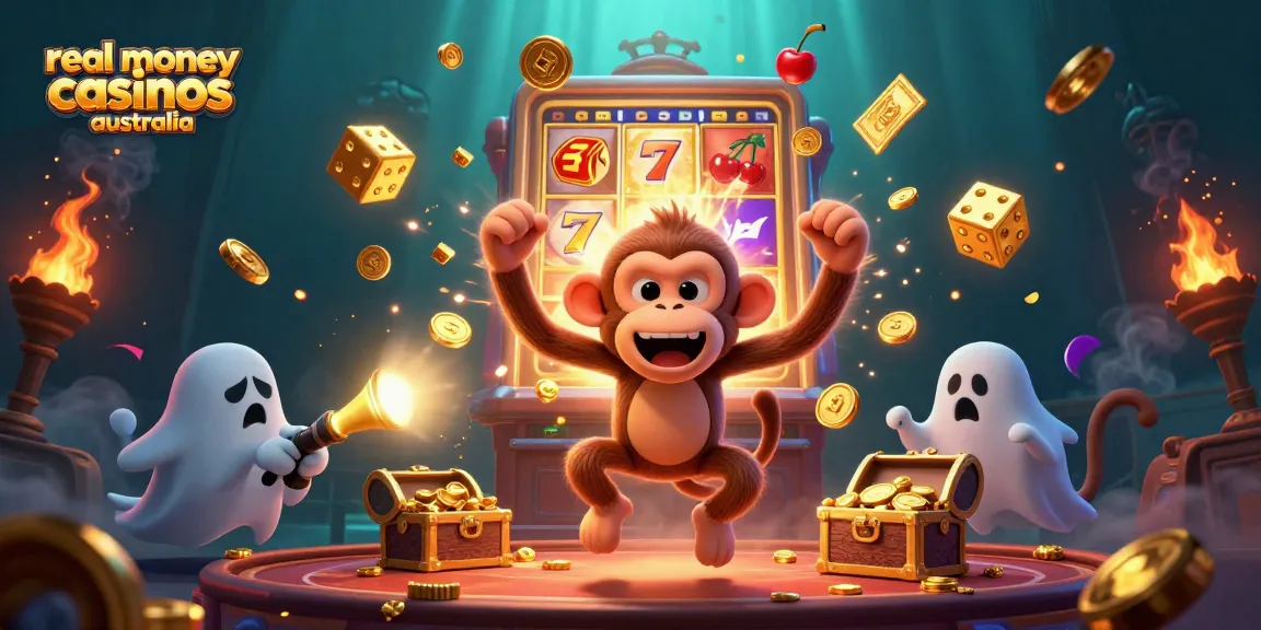 Engage with real money casinos Australia in this vibrant illustration showcasing the excitement of gambling.