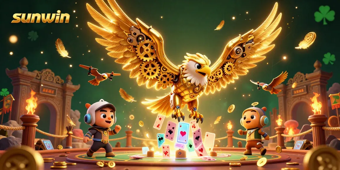 Experience thrilling gameplay with sunwin's vibrant 3D illustration showcasing epic casino elements.