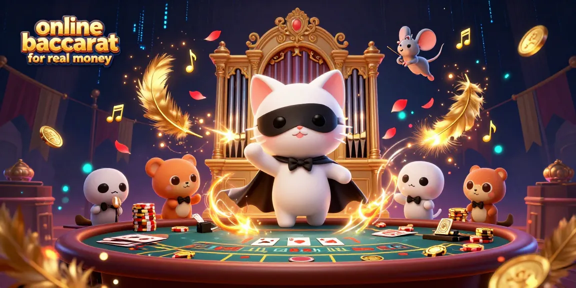 Engage with online baccarat for real money in this vibrant casino scene featuring captivating characters.