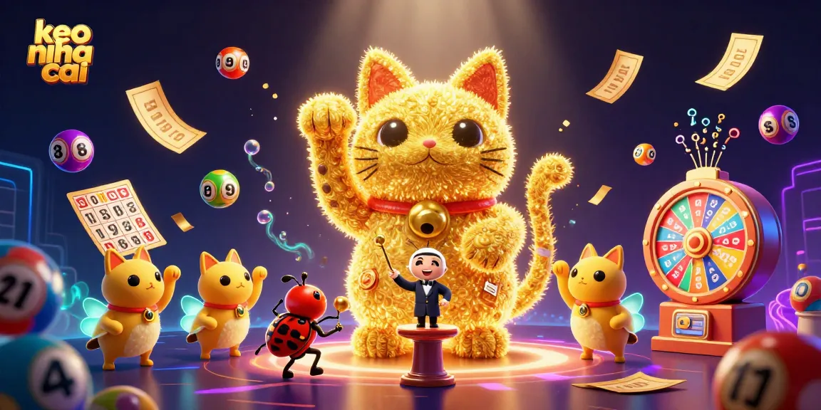 Engage with keo nha cai through a vibrant 3D scene filled with dynamic casino symbols.